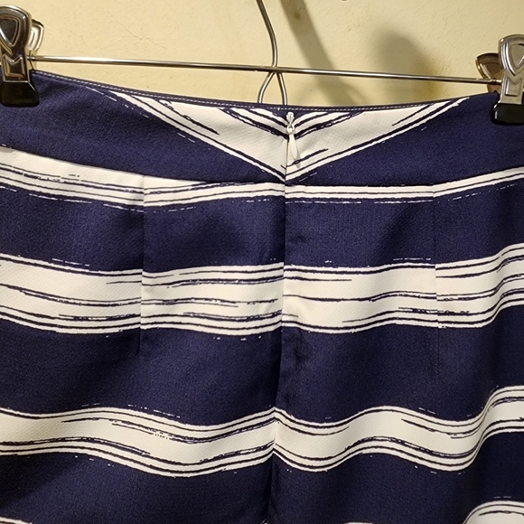 ZARA BASIC COLLECTION  stripes blue and white pencil midi Skirt size S - Picture 7 of 13